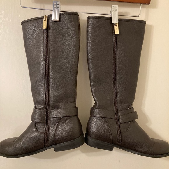 Michael Kors Emma Claire Leather Designer Boots Zipper Riding Boot Brown Size 3 - Picture 3 of 7